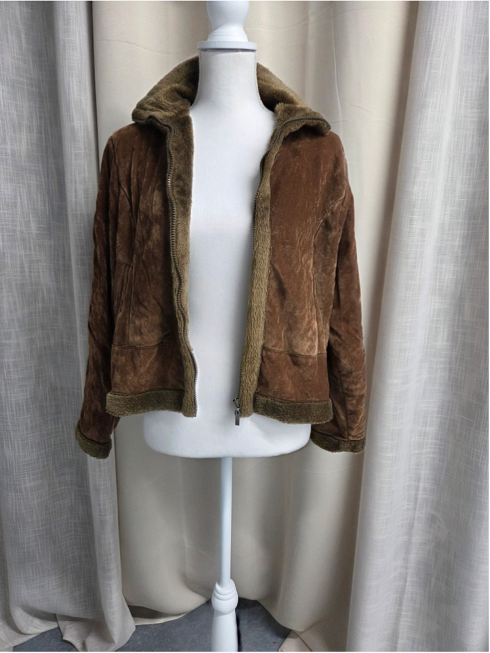 Y2K Effeci Cozy Faux-Suede Jacket Earthcore Vintage Grunge Cabincore PXL